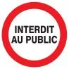 Panneau INTERDIT AU PUBLIC NORMASIGN A Taliaplast 724220