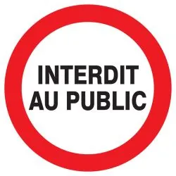 Panneau INTERDIT AU PUBLIC NORMASIGN A Taliaplast 722218