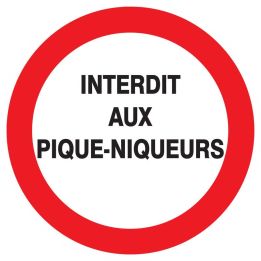Panneau INTERDIT AUX PIQUE-NIQUEURS D. Taliaplast 722226