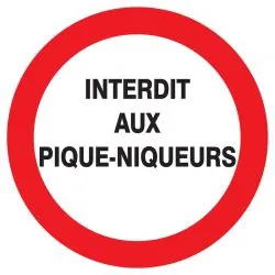 Panneau INTERDIT AUX PIQUE-NIQUEURS D. Taliaplast 722226