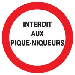 Panneau INTERDIT AUX PIQUE-NIQUEURS D. Taliaplast 723227