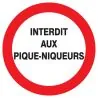 Panneau INTERDIT AUX PIQUE-NIQUEURS D. Taliaplast 723227