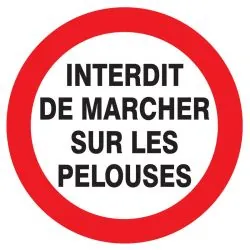 Panneau INTERDIT MARCHER SUR PELOUSES Taliaplast 724257