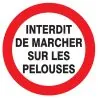 Panneau INTERDIT MARCHER SUR PELOUSES Taliaplast 724257