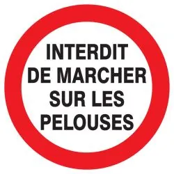 Panneau INTERDIT MARCHER SUR PELOUSES Taliaplast 722257