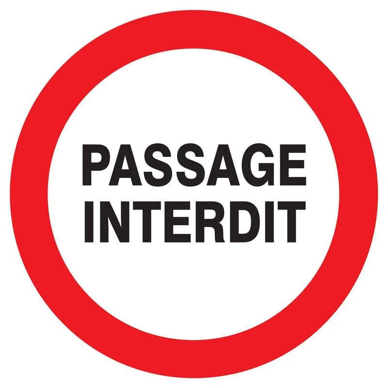 Panneau PASSAGE INTERDIT NORMASIGN ADH Taliaplast 727222