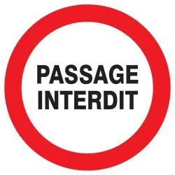 Panneau PASSAGE INTERDIT NORMASIGN ADH Taliaplast 722219
