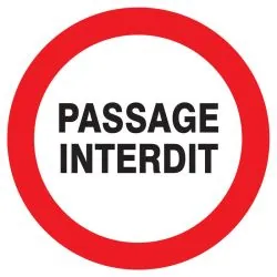 Panneau PASSAGE INTERDIT NORMASIGN ADH Taliaplast 723218