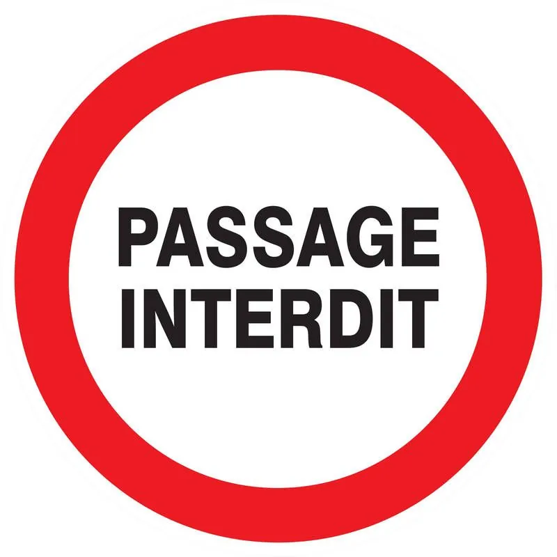 Panneau PASSAGE INTERDIT NORMASIGN ADH Taliaplast 723218