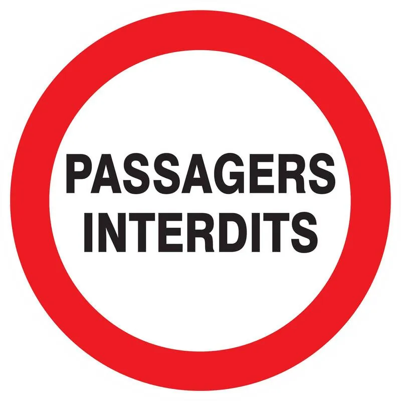 Panneau PASSAGERS INTERDITS D.300mm Taliaplast 722230