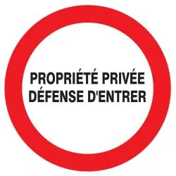 Panneau PROPRIETE PRIVEE DEF. D'ENTRER Taliaplast 724223