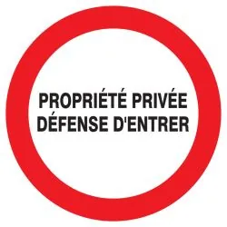 Panneau PROPRIETE PRIVEE DEF. D'ENTRER Taliaplast 727224