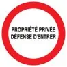 Panneau PROPRIETE PRIVEE DEF. D'ENTRER Taliaplast 727224