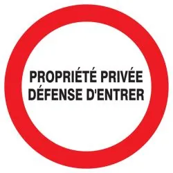 Panneau PROPRIETE PRIVEE DEF. D'ENTRER Taliaplast 722202