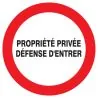 Panneau PROPRIETE PRIVEE DEF. D'ENTRER Taliaplast 723220