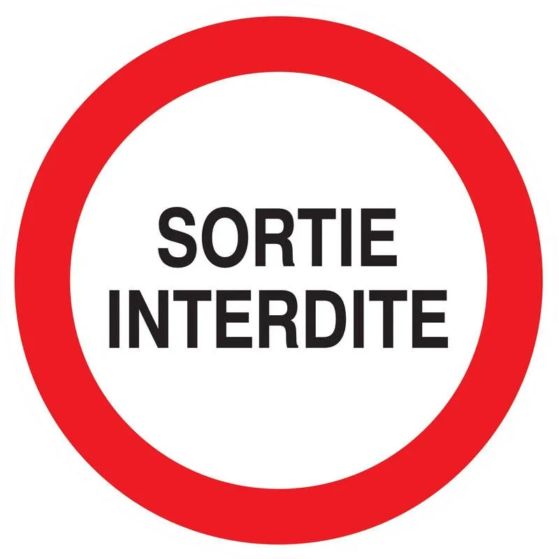 Panneau SORTIE INTERDITE D.80mm Taliaplast 724202