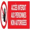 Panneau ACCES INTERDIT AUX PERSONNES N Taliaplast 720210