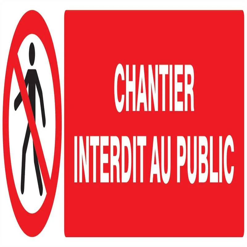 Panneau CHANTIER INTERDIT AU PUBLIC NO Taliaplast 720209