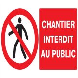 Panneau CHANTIER INTERDIT AU PUBLIC NO Taliaplast 721209