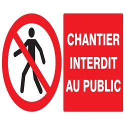 Panneau CHANTIER INTERDIT AU PUBLIC NO Taliaplast 721209