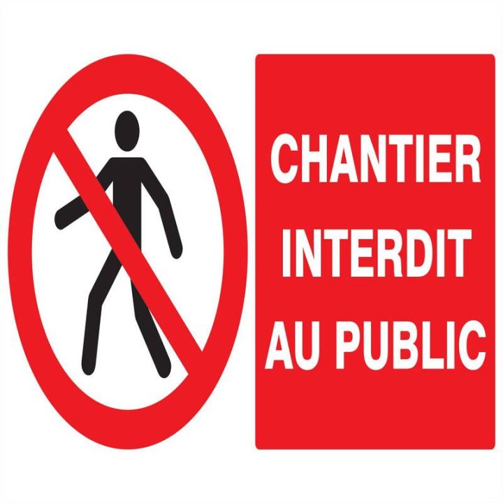 Panneau CHANTIER INTERDIT AU PUBLIC NO Taliaplast 721209