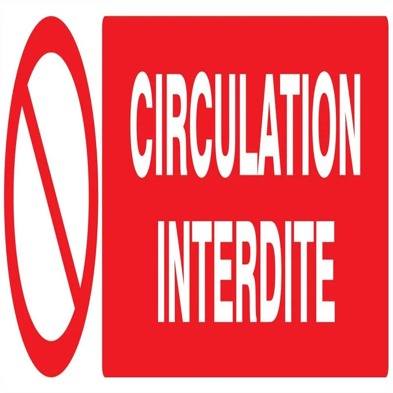 Panneau CIRCULATION INTERDITE 200x52mm Taliaplast 720220