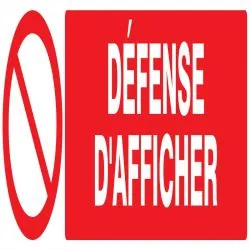 Panneau DEFENSE D'AFFICHER 200X52 NORM Taliaplast 720222