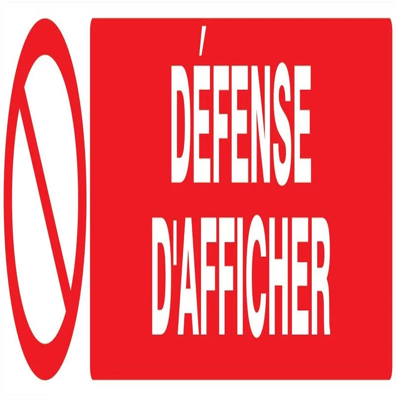 Panneau DEFENSE D'AFFICHER 330x75mm Taliaplast 725222