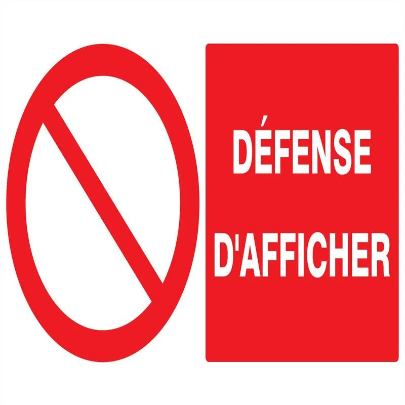 Panneau DEFENSE D'AFFICHER 330X200 NOR Taliaplast 721222