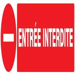 Panneau ENTREE INTERDITE 330X75 NORMAS Taliaplast 725225