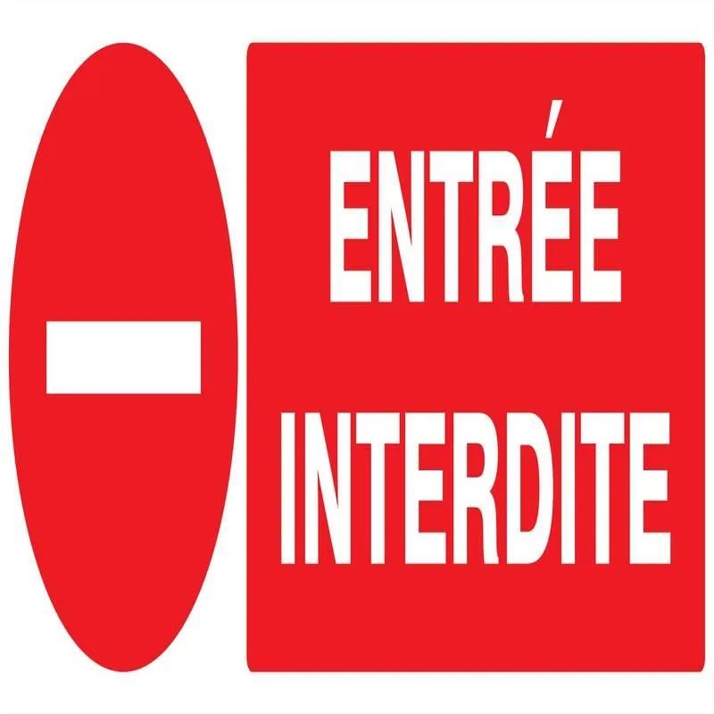 Panneau ENTREE INTERDITE 330X120 NORMA Taliaplast 726225