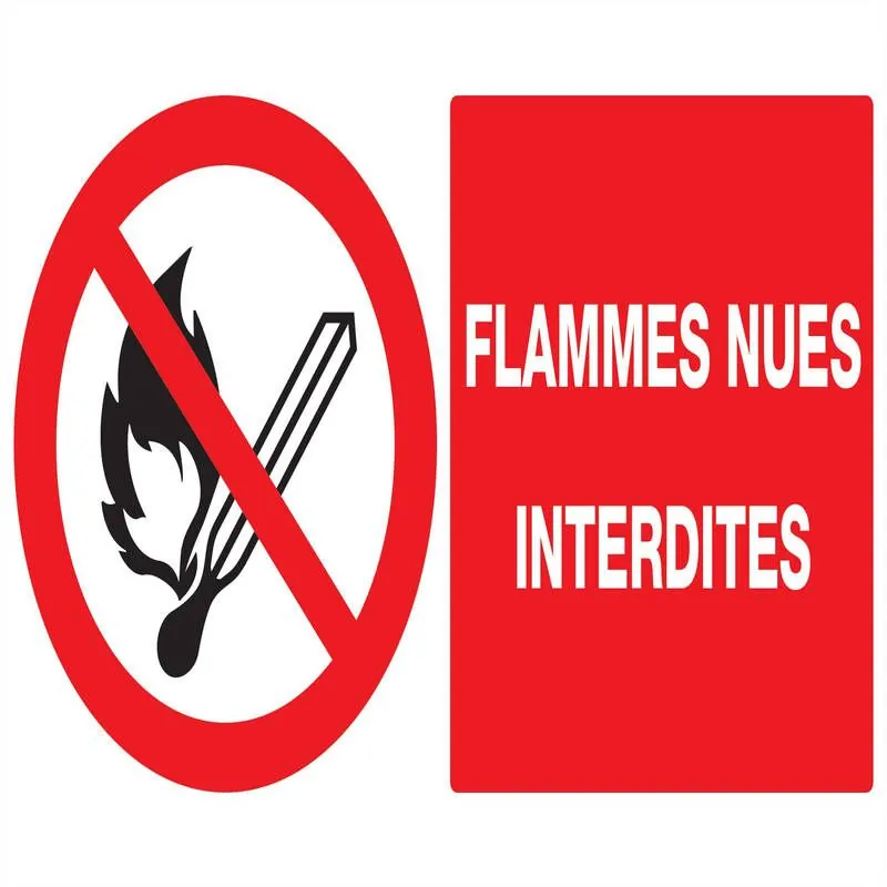 Panneau FLAMMES NUES INTERDITES NORMAS Taliaplast 721226