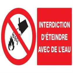 Panneau INTERDICTION D'ETEINDRE AVEC D Taliaplast 721213