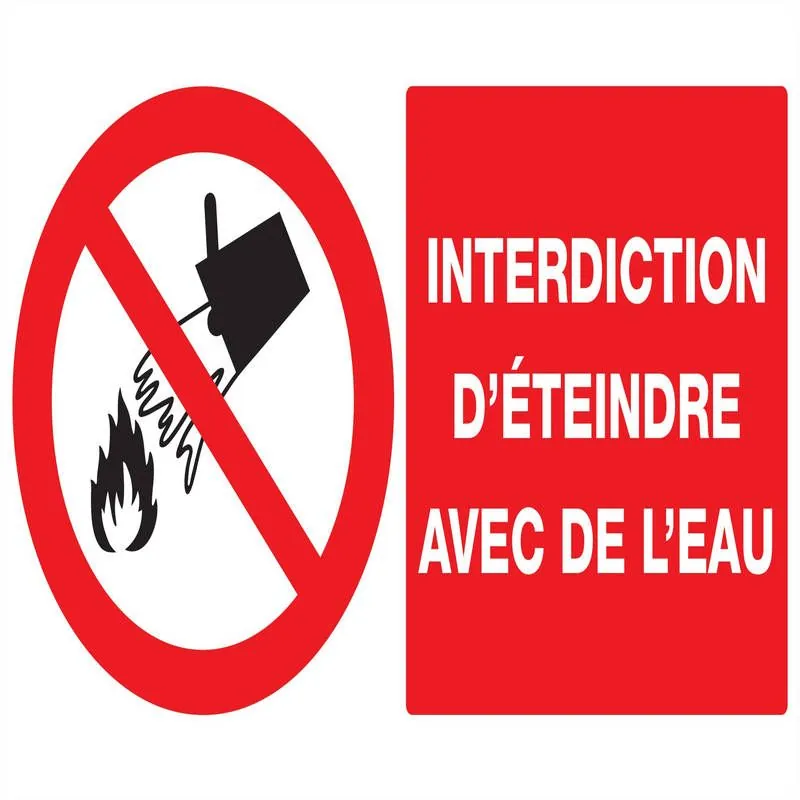 Panneau INTERDICTION D'ETEINDRE AVEC D Taliaplast 721213