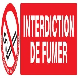 Panneau INTERDICTION DE FUMER + DECRET Taliaplast 720335