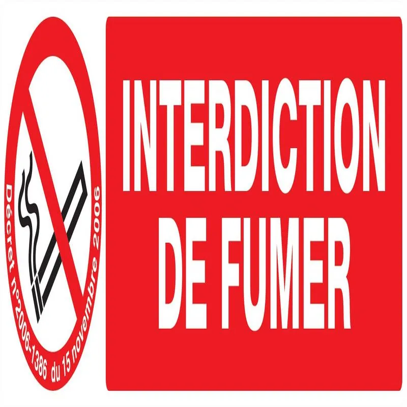 Panneau INTERDICTION DE FUMER + DECRET Taliaplast 720335