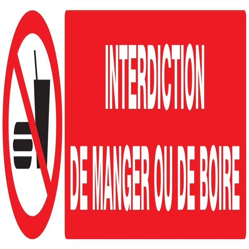 Panneau INTERDIC.DE MANGER ET DE BOIRE Taliaplast 720229