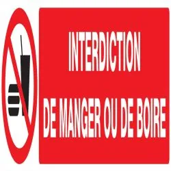 Panneau INTERDIC.DE MANGER ET DE BOIRE Taliaplast 725229