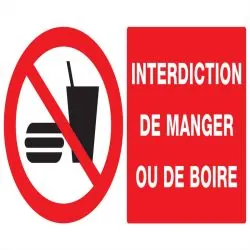 Panneau INTERDIC.DE MANGER ET DE BOIRE Taliaplast 721229