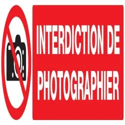 Panneau INTERDICTION DE PHOTOGRAPHIER Taliaplast 720231