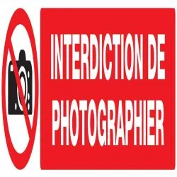 Panneau INTERDICTION DE PHOTOGRAPHIER Taliaplast 725231