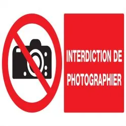 Panneau INTERDICTION DE PHOTOGRAPHIER Taliaplast 721231
