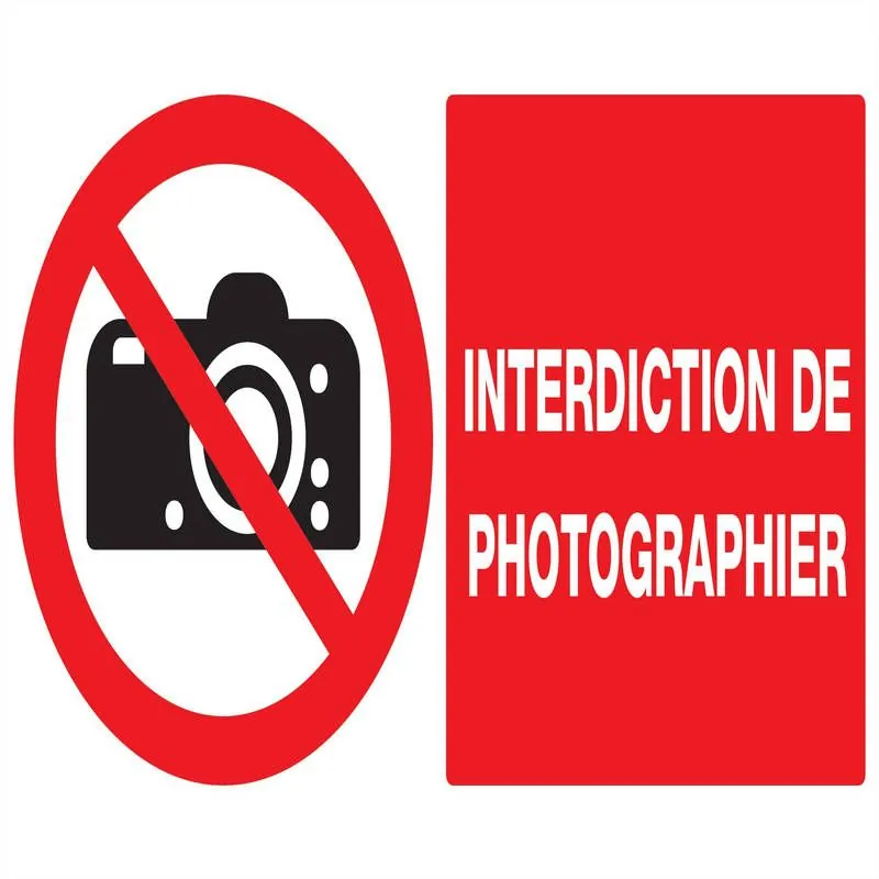 Panneau INTERDICTION DE PHOTOGRAPHIER Taliaplast 721231