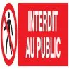 Panneau INTERDIT AU PUBLIC 200X52 NORM Taliaplast 720208