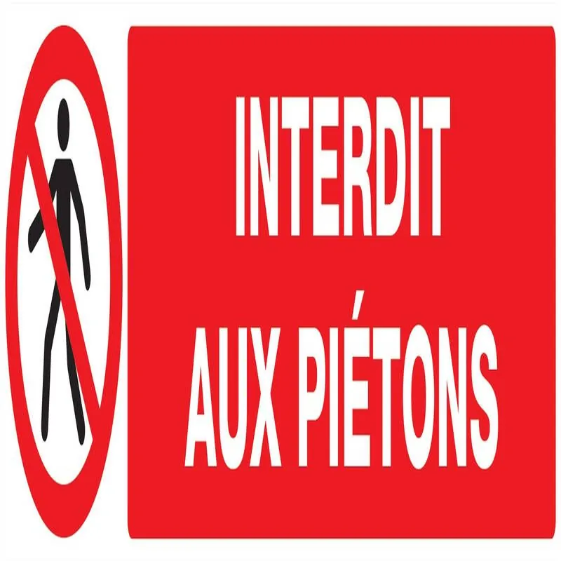 Panneau INTERDIT AUX PIETONS 330x75mm Taliaplast 725201