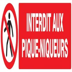 Panneau INTERDIT AUX PIQUE-NIQUEURS 20 Taliaplast 720207