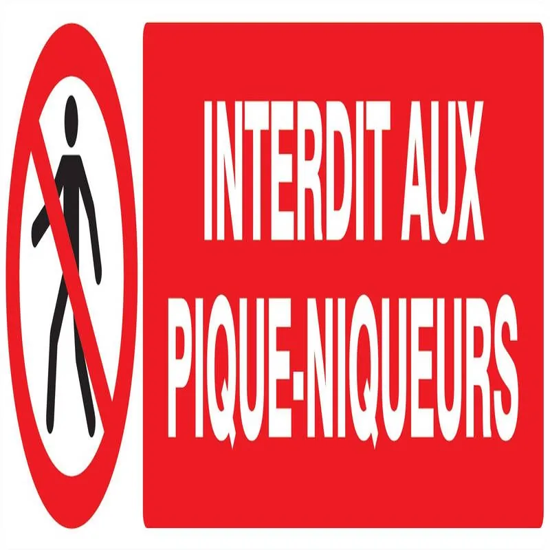 Panneau INTERDIT AUX PIQUE-NIQUEURS 20 Taliaplast 720207