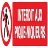 Panneau INTERDIT AUX PIQUE-NIQUEURS 20 Taliaplast 720207