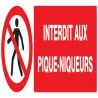 Panneau INTERDIT AUX PIQUE-NIQUEURS 33 Taliaplast 726207