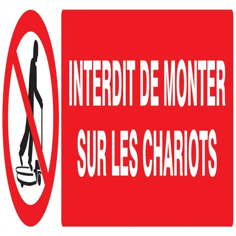 Panneau INTERDIT DE MONTER S/CHARIOTS Taliaplast 720230